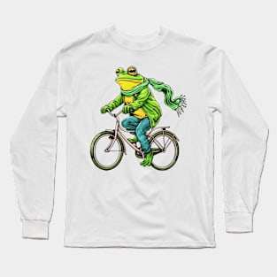 Funny Frog On A Bike Long Sleeve T-Shirt